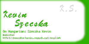 kevin szecska business card